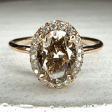 Vintage Inspired Ring with Large Oval Cubic Zirconia