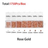 1750Pcs Jewelry Findings Set Crimp Stopper Spacer Beads DIY Bracelet Necklace
