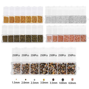 1750Pcs Jewelry Findings Set Crimp Stopper Spacer Beads DIY Bracelet Necklace