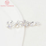 4PCS 24K Champagne Plated Brass 5 Connect Flower Charms Pendants