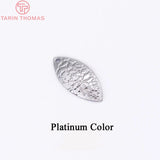 20PCS 8.5x19MM 24K Brass Leaf Charms Pendants DIY Jewelry Findings