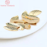 20PCS 8.5x19MM 24K Brass Leaf Charms Pendants DIY Jewelry Findings