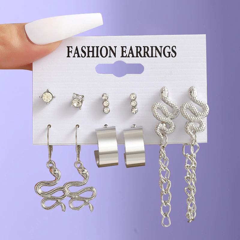 Vintage Heart Dangle Earrings Set