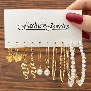 Colorful Resin Acrylic Hoop Earrings Set For Women