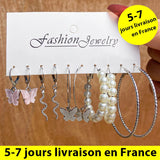 Colorful Resin Acrylic Hoop Earrings Set For Women