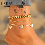 Bohemian Butterfly Chain Anklets Set For Women
