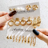 Bohemian Pearl Earring Set Butterfly Hoop Brincos Party Jewelry