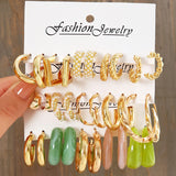 Bohemian Pearl Earring Set Butterfly Hoop Brincos Party Jewelry