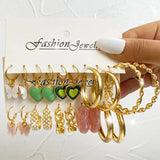 Heart Pearl Butterfly Earrings Set