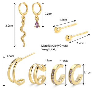 Vintage Purple Ear Cuffs Set for Women
