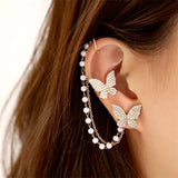 Crystal Lightning Ear Cuff Set Geometric Dangle Earrings Jewelry
