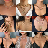 Chunky Twist Silver Lock Choker Chain Necklace for Women