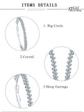 Crystal Geometric Circle Hoop Earrings for Women - Party Jewelry Gift