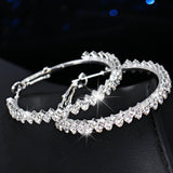 Crystal Geometric Circle Hoop Earrings for Women - Party Jewelry Gift