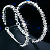 Crystal Geometric Circle Hoop Earrings for Women - Party Jewelry Gift