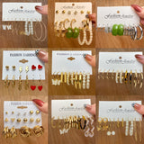 Leopard Acrylic Hoop Earrings Set Butterfly Pearl Circle