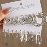 Vintage Pearl Snake Hoop Earrings Set