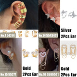 Pearl Butterfly Ear Clips Metal Plated Earring Claw for Women