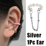 Pearl Butterfly Ear Clips Metal Plated Earring Claw for Women