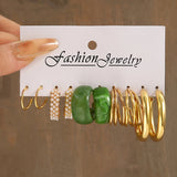 Leopard Print Acrylic Dangle Earrings Set