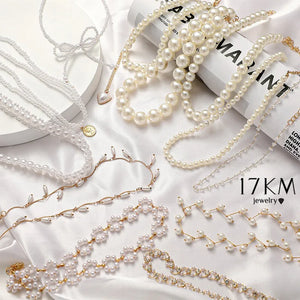 Vintage Pearl Choker Necklace For Women Wedding Party Jewelry
