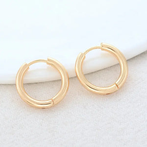 14K Brass Round Earrings Hoops High Jewelry Findings