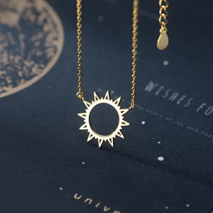 925 Silver Sun Pendant Necklace for Women