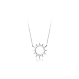 925 Silver Sun Pendant Necklace for Women