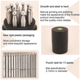 17Pcs Dapping Doming Punch Block Set 2-18mm Stainless Steel Jewelry Making Tools