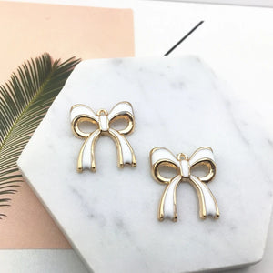 17X19MM Glazing KC Alloy Bowknot Earring Necklace Pendants