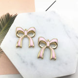 17X19MM Glazing KC Alloy Bowknot Earring Necklace Pendants