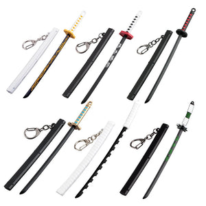 Anime Demon Slayer Sword Keychain Cosplay Katana Ghost Blade Keyrings