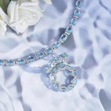 Silver Bracelet with Buckle Charm Zircon CZ Tennis Bracelet