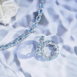 Silver Bracelet with Buckle Charm Zircon CZ Tennis Bracelet