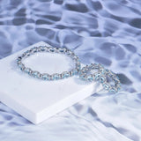 Silver Bracelet with Buckle Charm Zircon CZ Tennis Bracelet