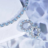 Silver Bracelet with Buckle Charm Zircon CZ Tennis Bracelet