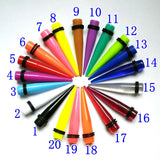 17colors 36pcs Ear Taper & Plug Stretching Kit Flesh Tunnel Ear Gauges