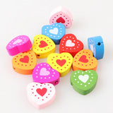 100pcs Mixed Wooden Heart Spacer Beads for Jewelry DIY