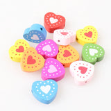 100pcs Mixed Wooden Heart Spacer Beads for Jewelry DIY