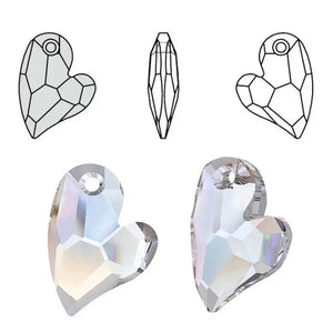 17mm Crystal Charms Heart Pendant 6261 for DIY Jewelry