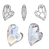 17mm Crystal Charms Heart Pendant 6261 for DIY Jewelry