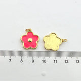 Enamel Flower Charm 20pcs Gold Plated Pendant Fashion Jewelry Accessories