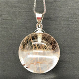 17mm Rutilated Pendant Silver Chains Jewelry AAAAA