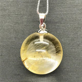 17mm Rutilated Pendant Jewelry For Women Men Healing Gift Luck Crystal Stone