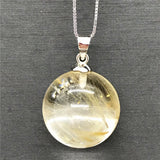 17mm Rutilated Pendant Jewelry For Women Men Healing Gift Luck Crystal Stone