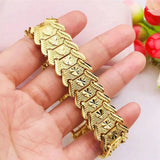17mm Wide Heart Link Chain Bracelet Men Women Jewelry