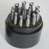17pcs Steel Dapping Punches Dapping Block Set DIY Jewelers Tool