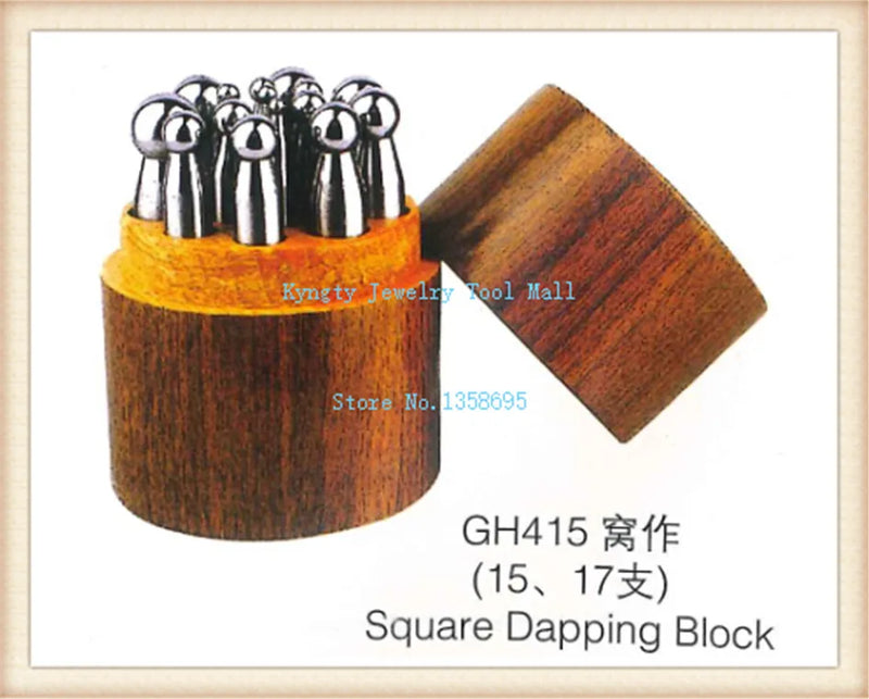 17pcs Dapping Block and Punches Set for Jewelry Crafting