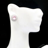 Green Emerald Pink Kunzite CZ 925 Silver Earrings