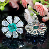Aquamarine Sapphire Women Engagement 925 Silver Earrings